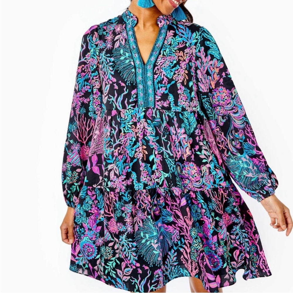 Lilly Pulitzer Arella Swing Dress In Onyx New With Tags Size Medium